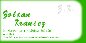 zoltan kranicz business card